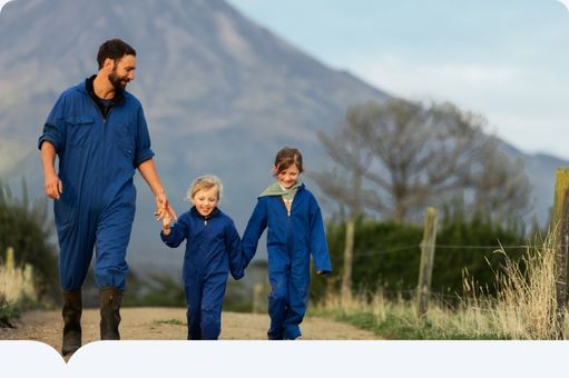 Growing future Farmers - Farmer and two young girls